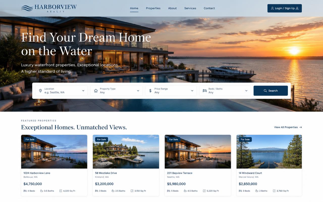 Real estate website example